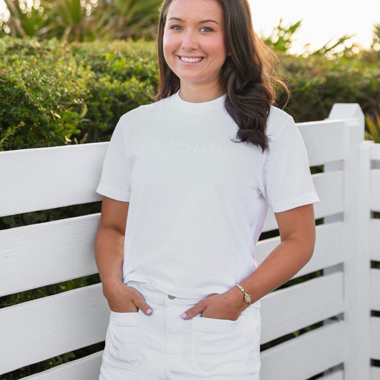 White Cropped Seaside Tee