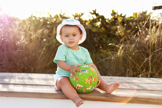 White Infant Bud Bucket Hat Mint