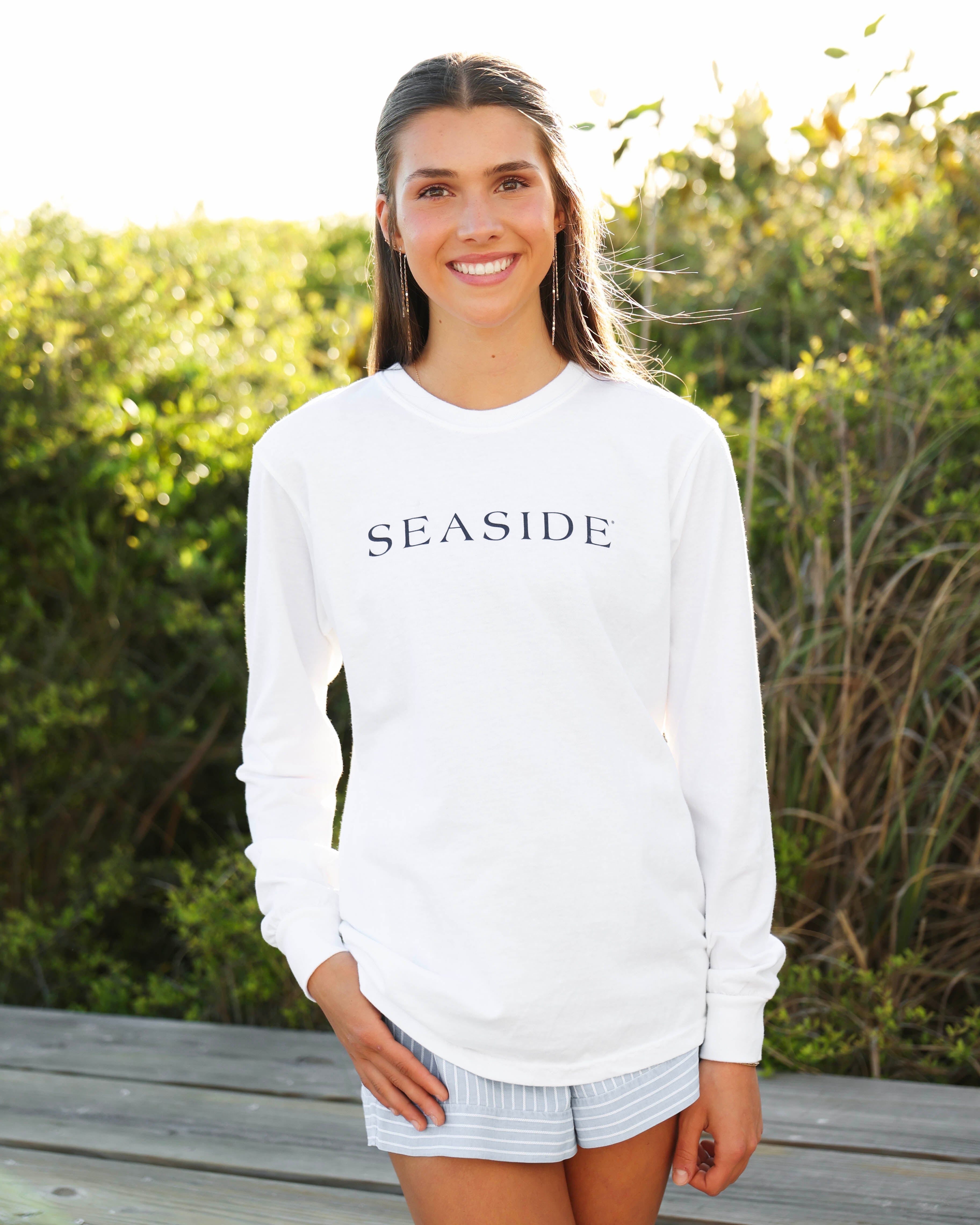 White Longsleeve Unisex Seaside Tee – The Seaside Style