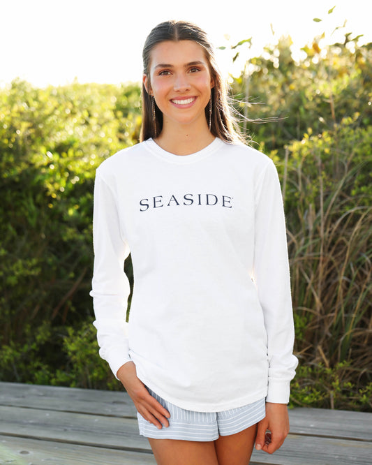 White Longsleeve Unisex Seaside Tee 30A Florida The Seaside Style