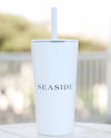White Seaside Straw Tumbler Seaside Florida 30A The Seaside Style