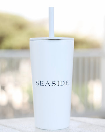 White Seaside Straw Tumbler Seaside Florida 30A The Seaside Style