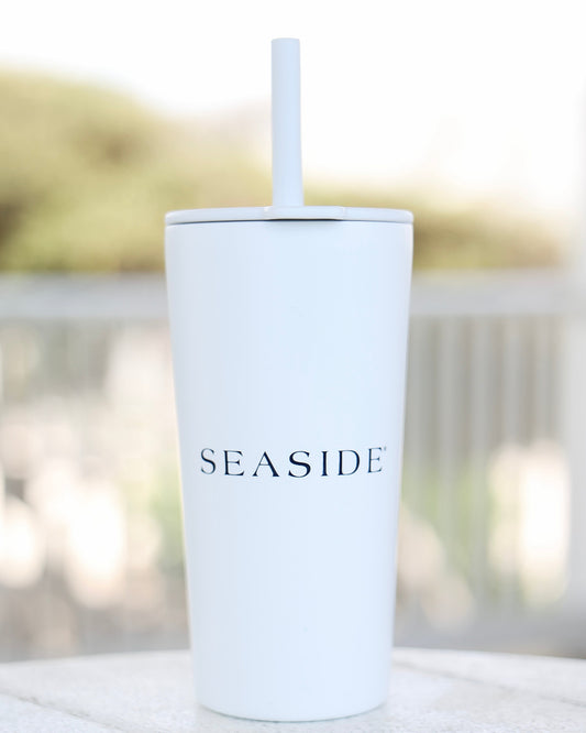 White Seaside Straw Tumbler Seaside Florida 30A The Seaside Style