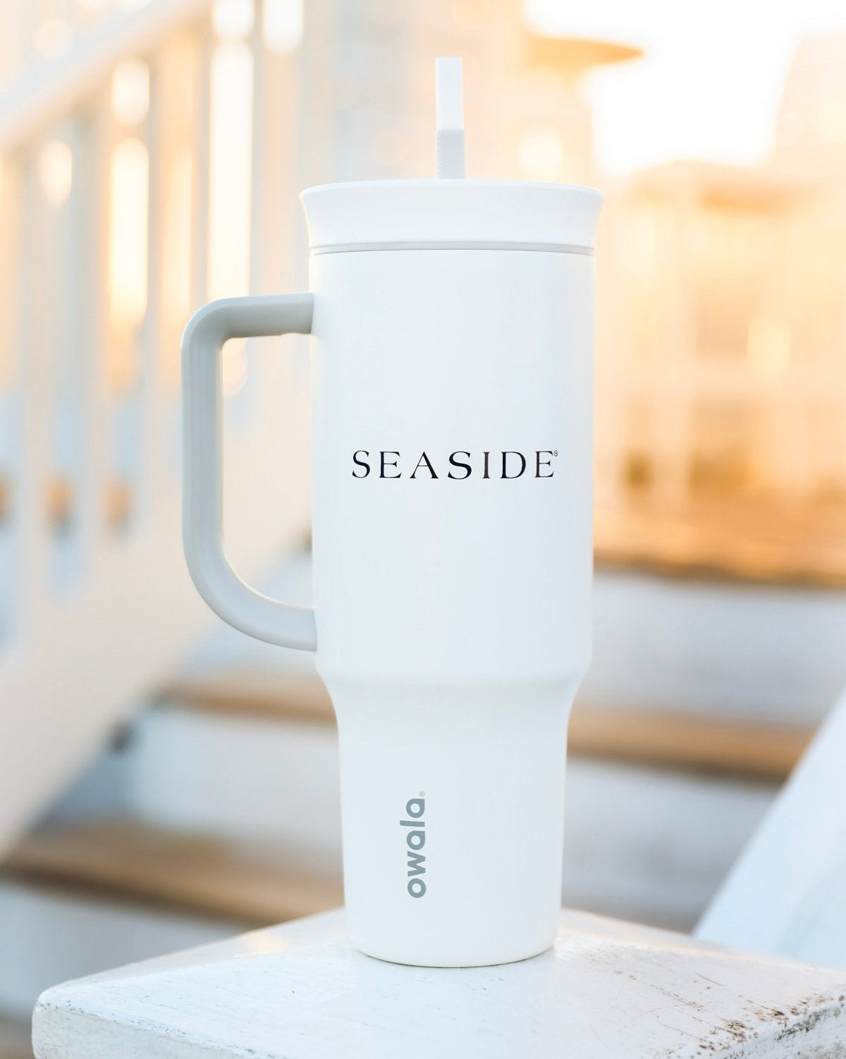 White Seaside 40 oz Tumbler