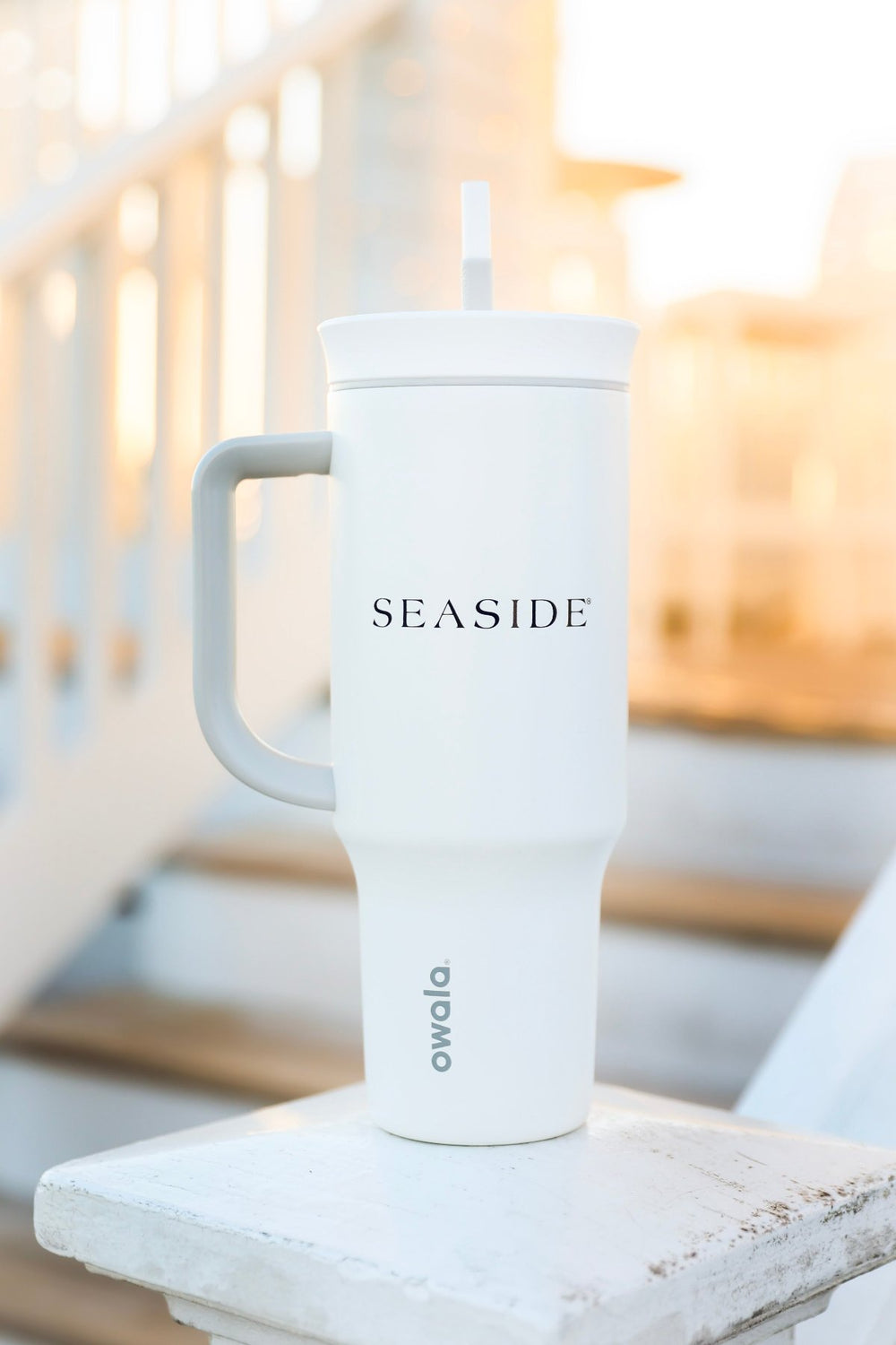 White Seaside 40 oz Tumbler