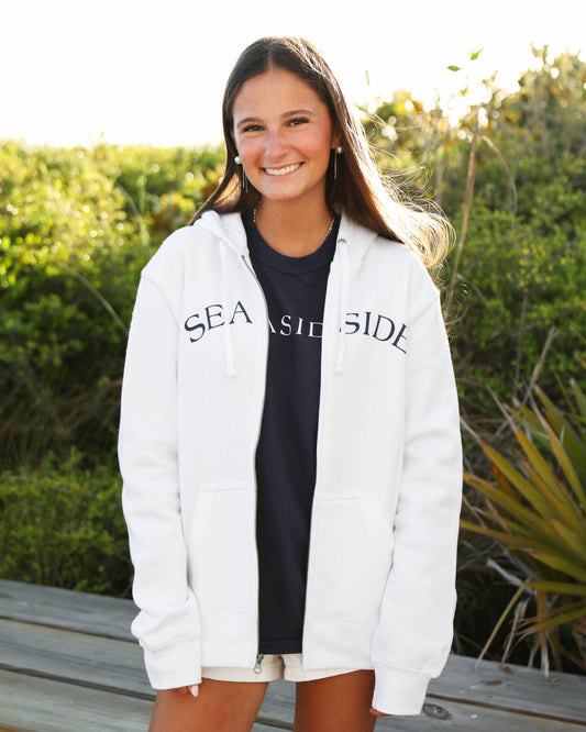 White Seaside Zip Hoodie 30A Florida