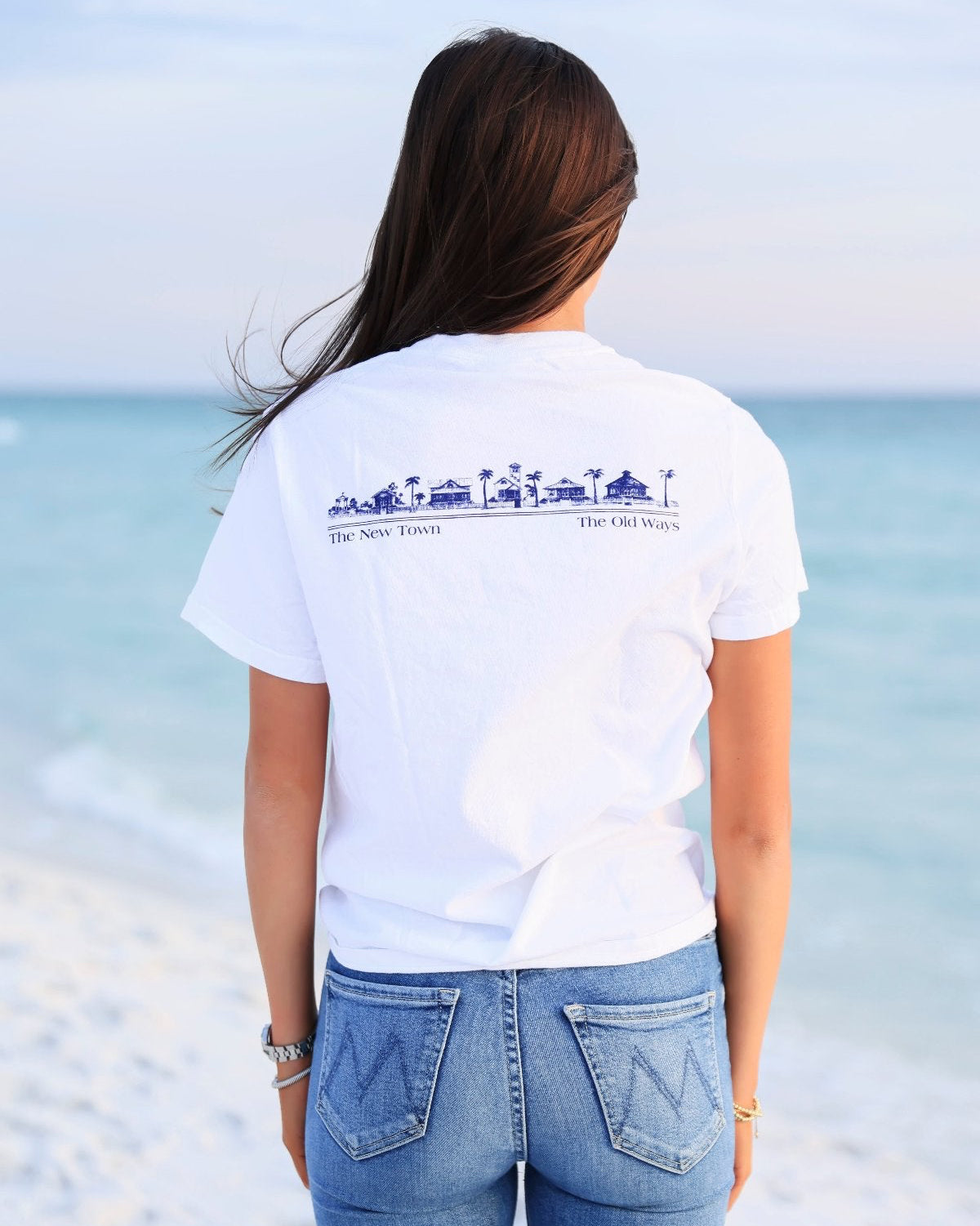 White Shortsleeve Unisex Seaside Tee