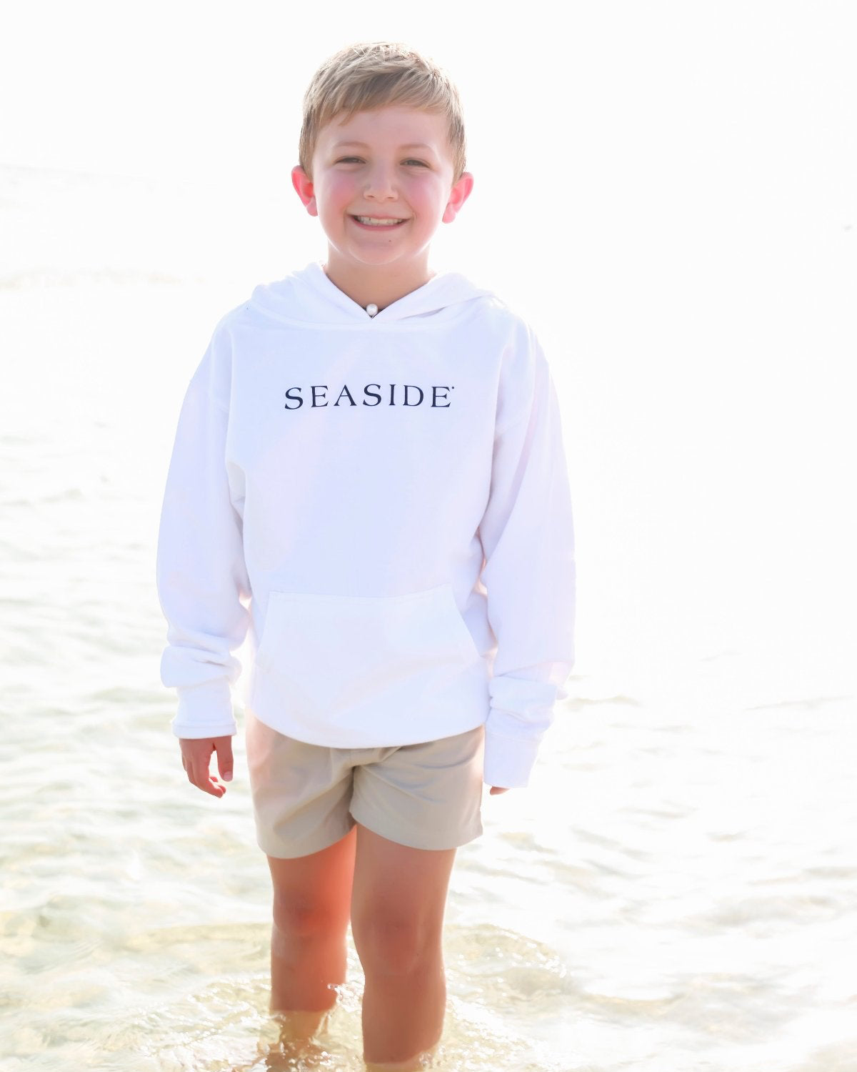 White Youth Seaside Pullover Hoodie