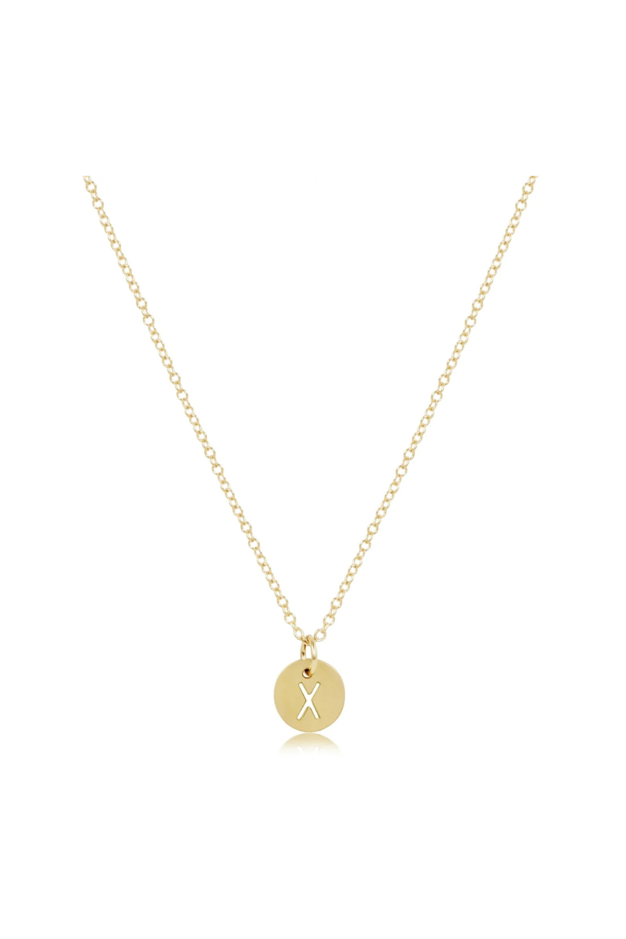 Enewton 16" Necklace Gold - Respect Initial Small Gold Disc
