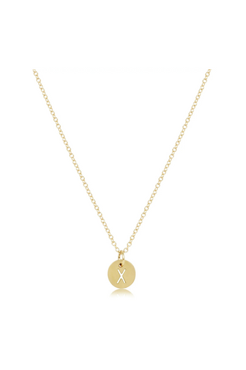Enewton 16" Necklace Gold - Respect Initial Small Gold Disc