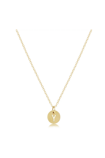 Enewton 16" Necklace Gold - Respect Initial Small Gold Disc