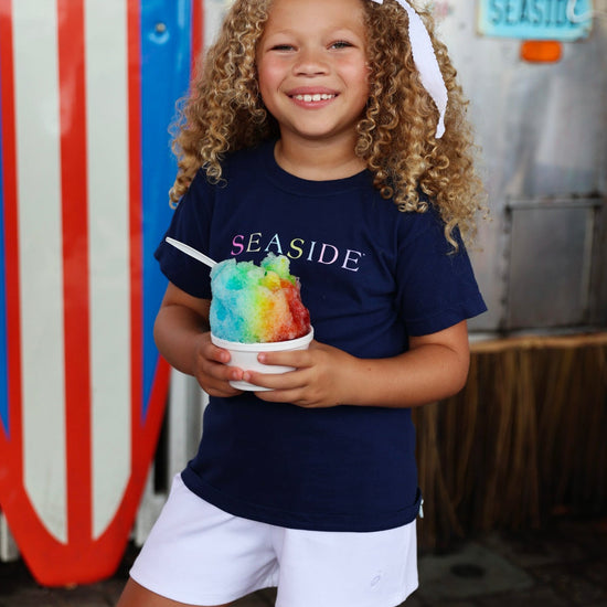 Youth Navy Blue Colors of Seaside Rainbow Tee