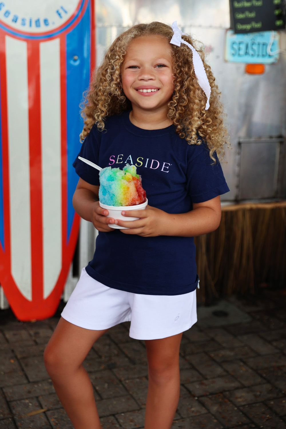Youth Navy Blue Colors of Seaside Rainbow Tee