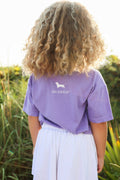 Youth Purple Seaside Post Office Tee with Bud the Dachshund