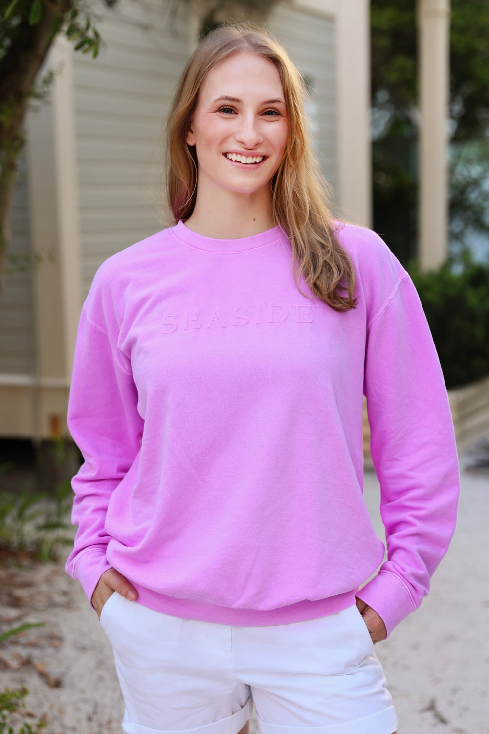 Bright Berry Lightweight Unisex Seaside Sweatshirt