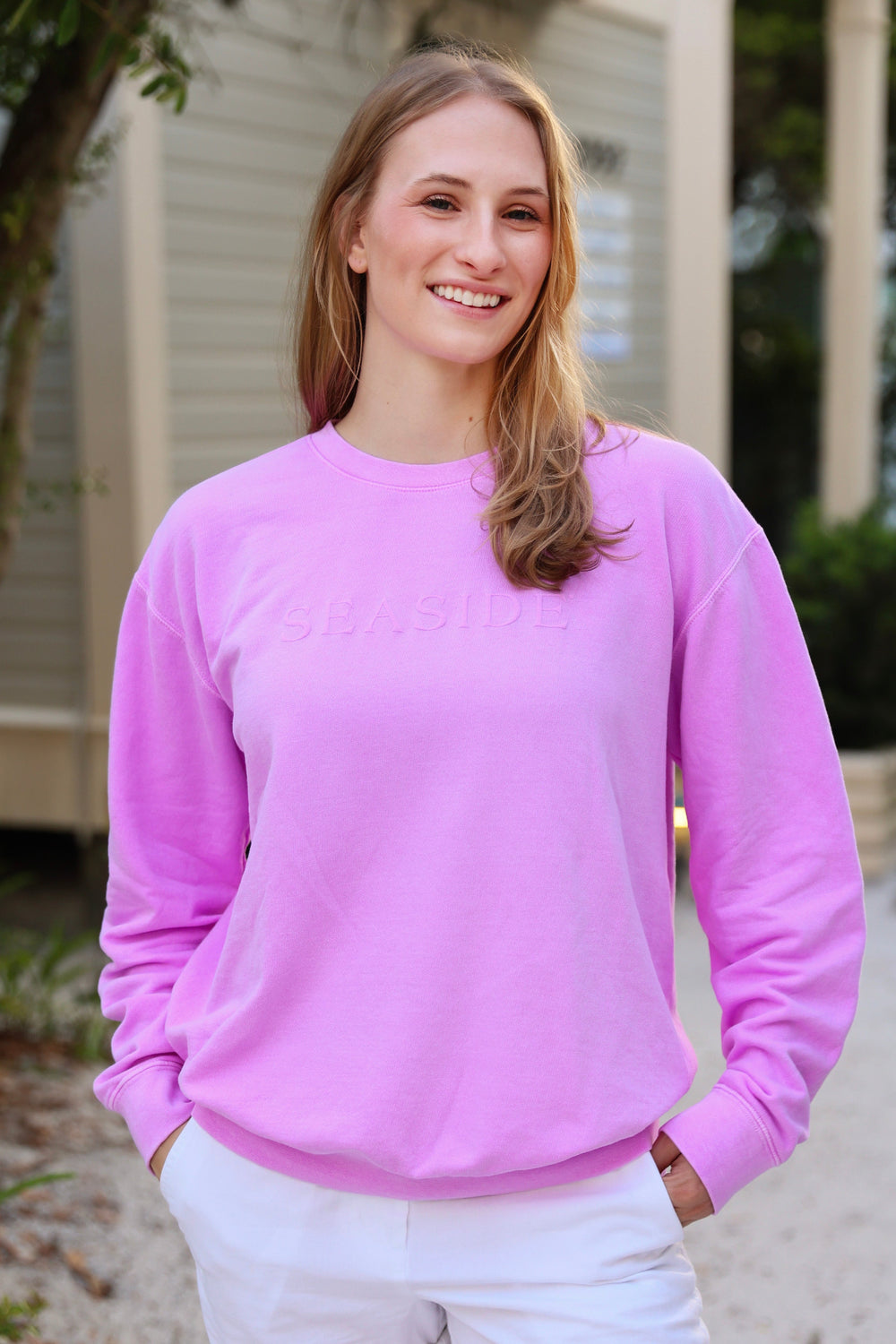 Bright Berry Lightweight Unisex Seaside Sweatshirt