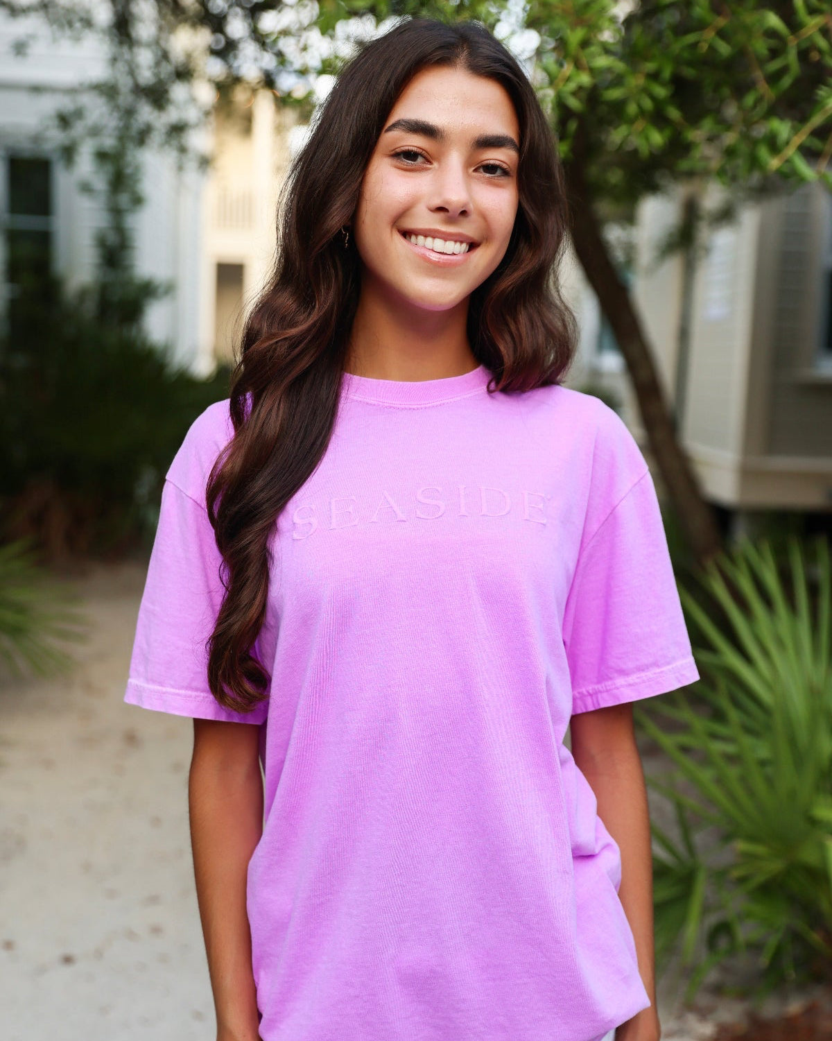 Bright Berry Unisex Seaside Tee Purple Monochrome 