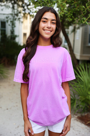 Bright Berry Unisex Seaside Tee Purple Monochrome 