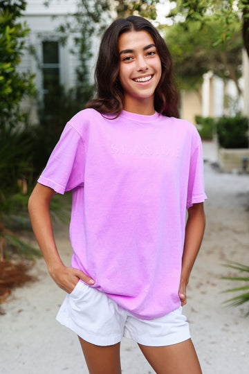 Bright Berry Unisex Seaside Tee Monochrome Purple