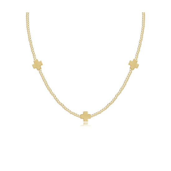 choker beaded - signature cross 2mm gold - gold