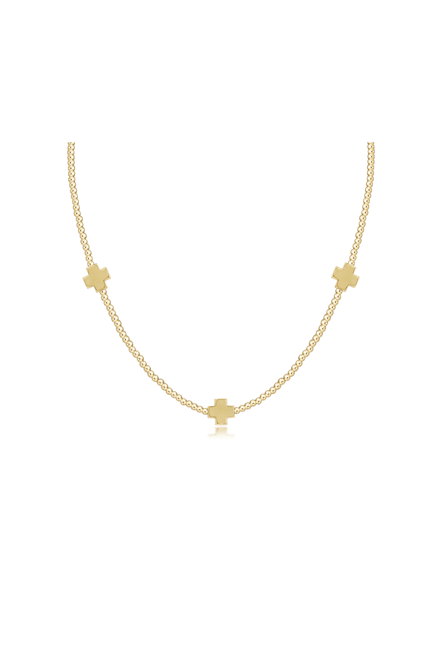 choker beaded - signature cross 2mm gold - gold