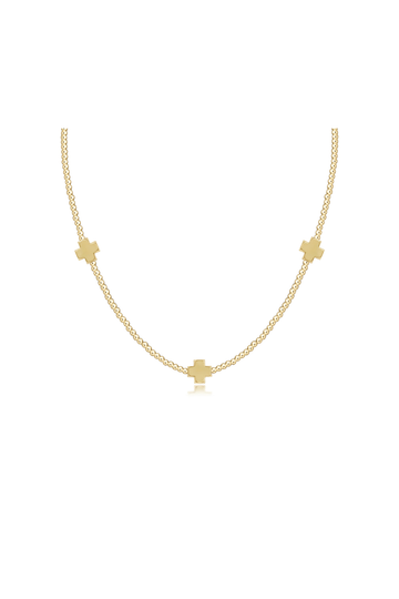 choker beaded - signature cross 2mm gold - gold