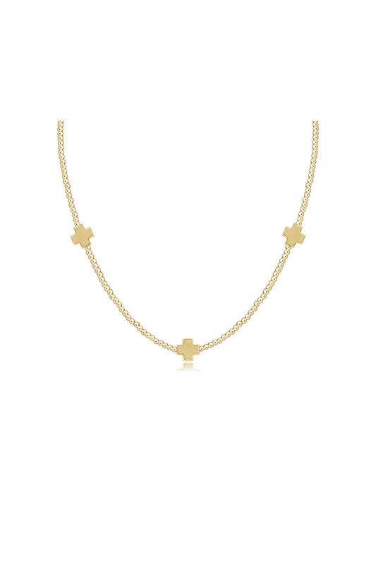 choker beaded - signature cross 2mm gold - gold