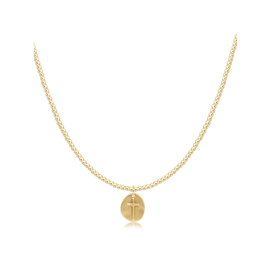 choker beaded - classic gold 2mm - inspire small gold disc