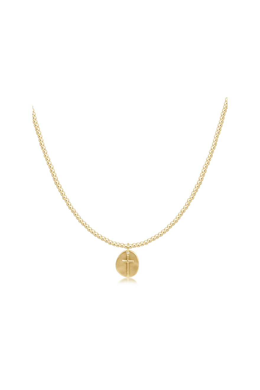 choker beaded - classic gold 2mm - inspire small gold disc