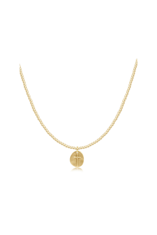 choker beaded - classic gold 2mm - inspire small gold disc