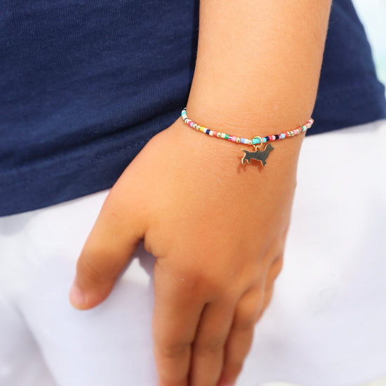 girl enewton bracelet hot mess colorful bud dachshund charm