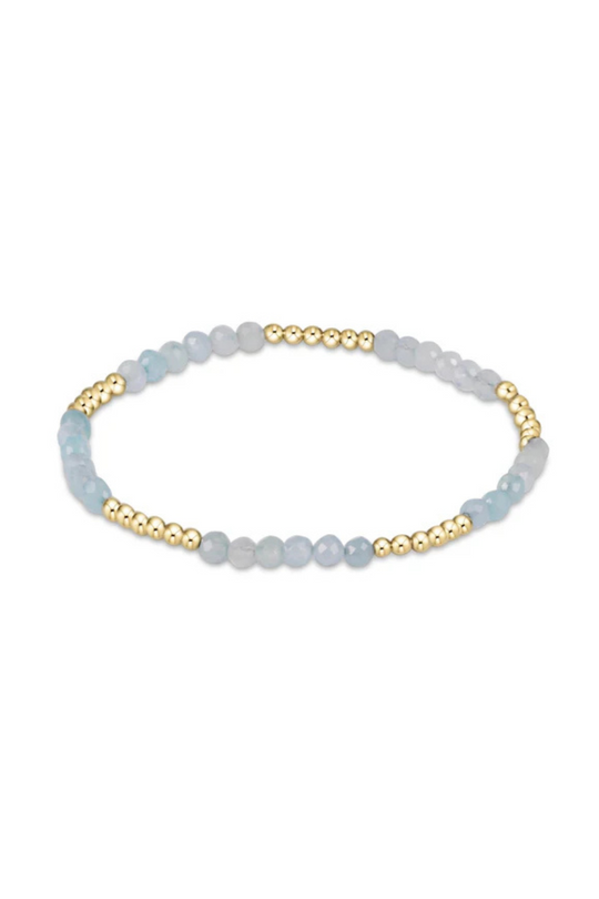 Blissful Pattern 2.5mm Bead Bracelet - Aquamarine