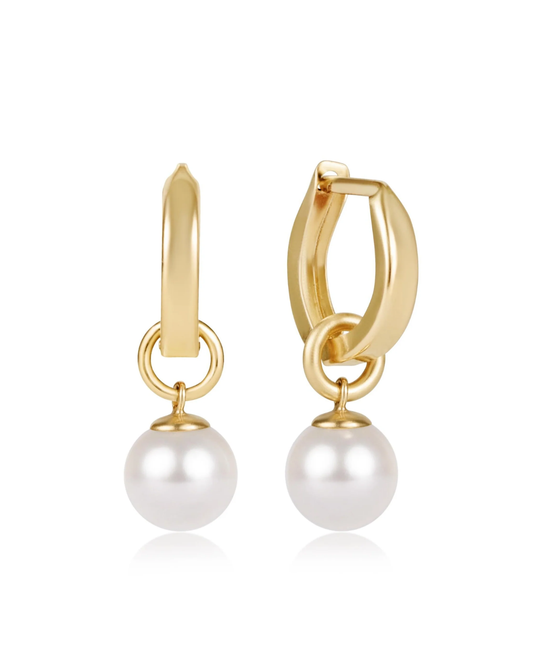 Enewton Huggie Gold 0.5" Hoop - Classic Pearl 8mm Charm