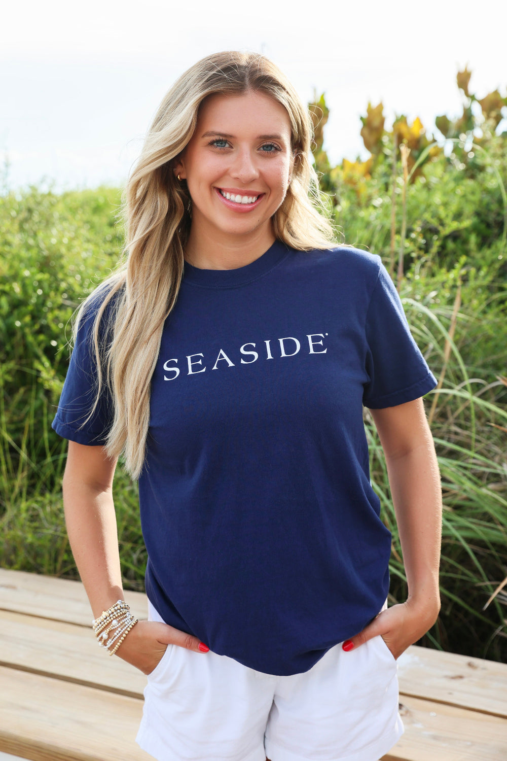 navy seaside shortsleeve unisex tee
