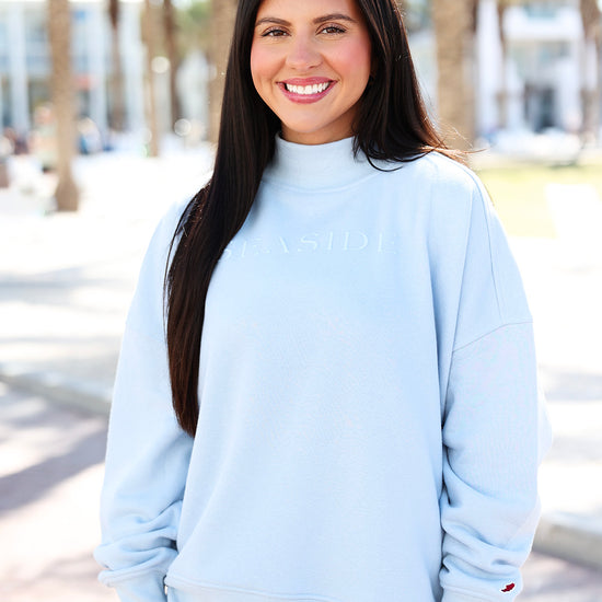 seaside chambray mockneck sweatshirt seaside florida 30a 