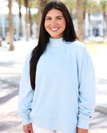 seaside chambray mockneck sweatshirt seaside florida 30a 