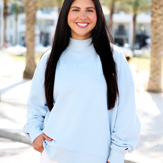 seaside chambray mockneck sweatshirt 30a seaside florida the seaside style
