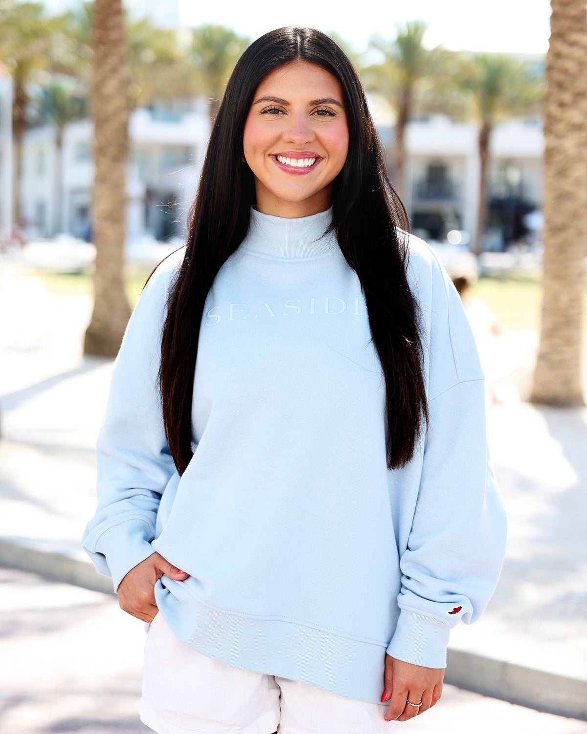 seaside chambray mockneck sweatshirt 30a seaside florida the seaside style
