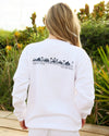 white seaside unisex sweatshirt