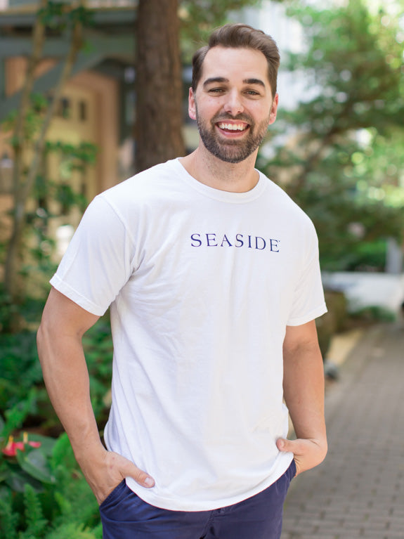 White Shortsleeve Unisex Seaside Tee