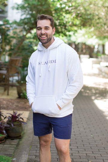 White Unisex Seaside Pullover Hoodie