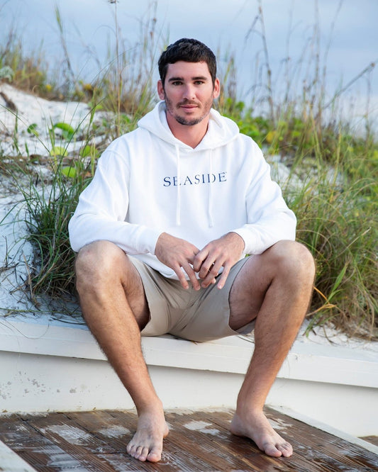 White Unisex Seaside Pullover Hoodie