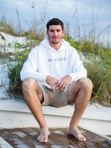 White Unisex Seaside Pullover Hoodie
