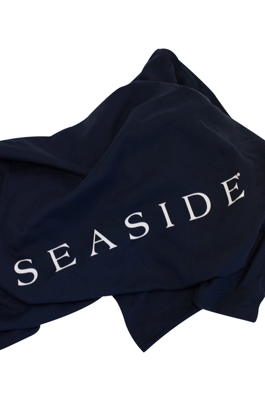 Navy Seaside Sweatshirt Blanket