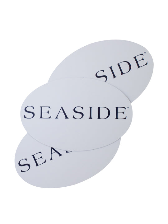 White Seaside Oval Magnet