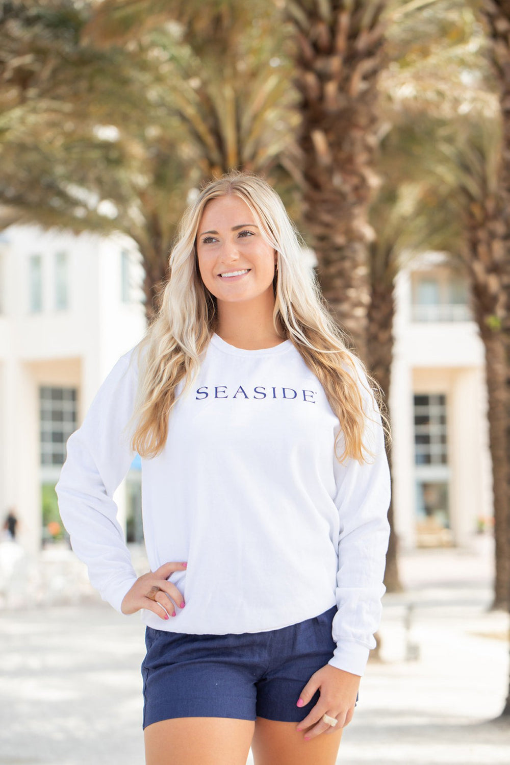 Unisex White Seaside Sweatshirt