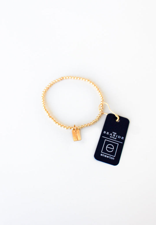 Classic 3mm Gold Bracelet with Seaside Tag