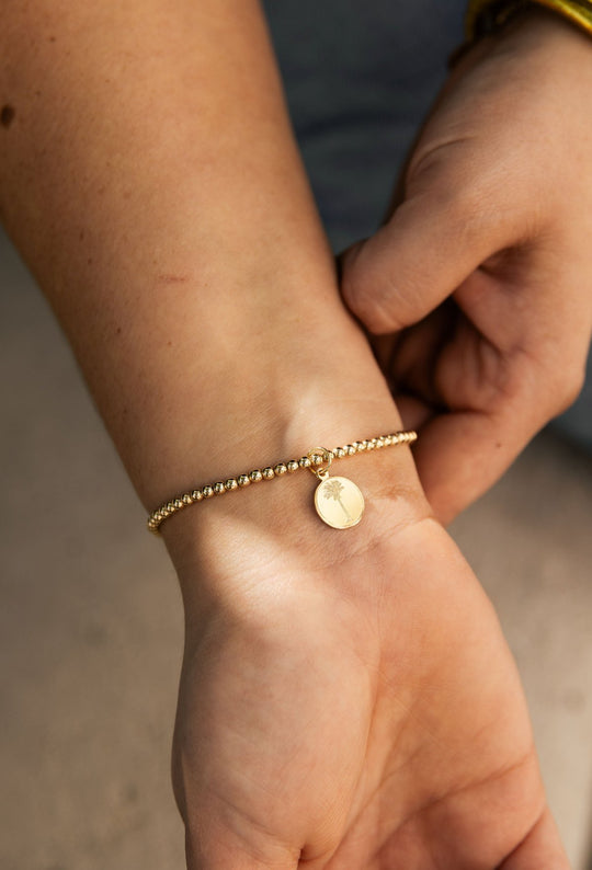 Classic 3mm Gold filled Bracelet with Palm Tree Charm