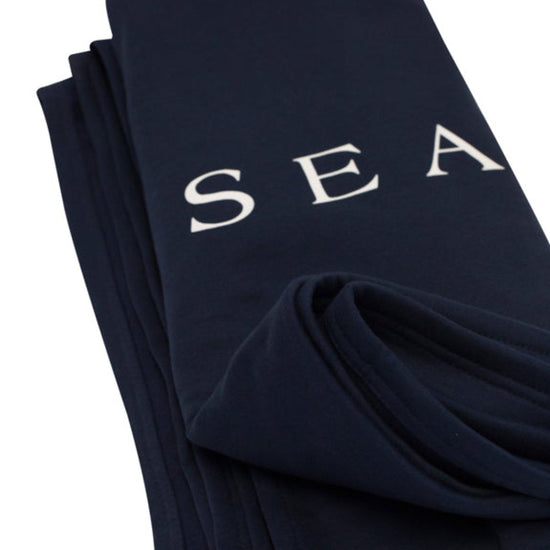 Navy Seaside Sweatshirt Blanket