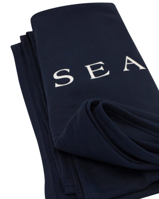 Navy Seaside Sweatshirt Blanket